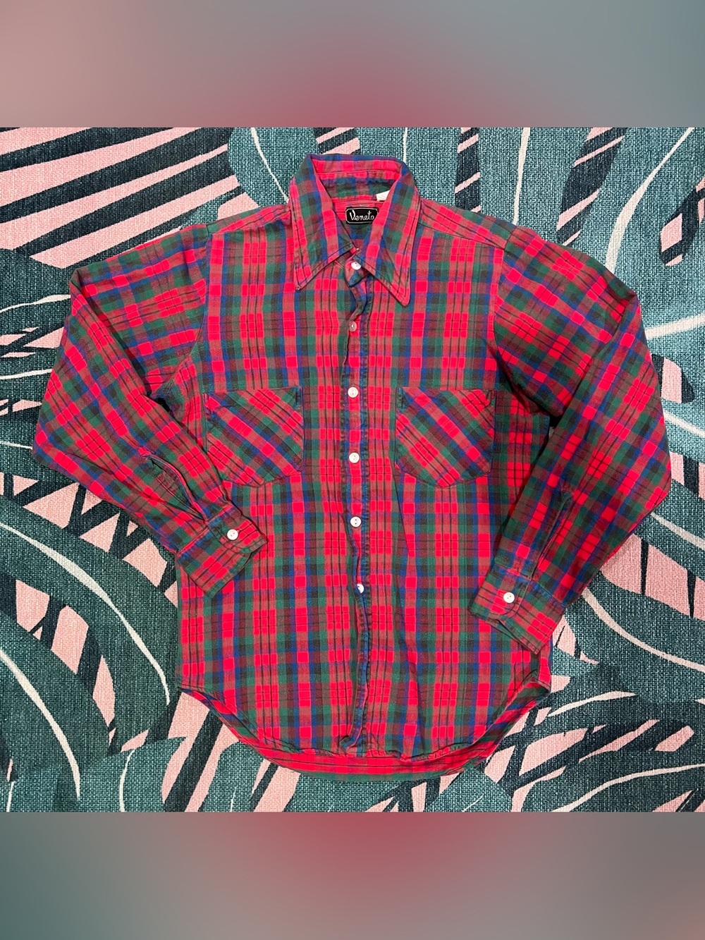 Vintage Veneto Pocketed Plain Flannel Button Up Shirt
